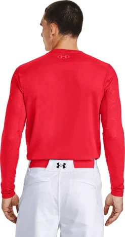 Under Armour Men's Baseball ColdGear® Long Sleeve Shirt -BaseBalls Shop 1356872 Red MODBCK