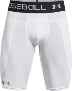 Under Armour Men's Utility Sliding Shorts -BaseBalls Shop 1367346 White FRT