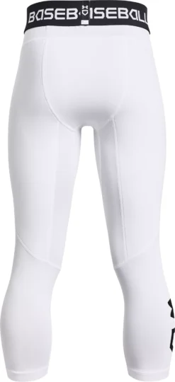 Under Armour Boys' Utility 3/4 Sliding Shorts -BaseBalls Shop 1367917 100 WhiteBlack BCK