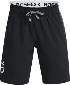 Under Armour Boys' Yard Baseball Shorts -BaseBalls Shop 1367918 001 BlackPitchGrayWhite FRT