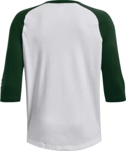 Under Armour Youth Classic 3/4 Sleeve Baseball Shirt -BaseBalls Shop 1375661 301 WhiteForestGreen BCK