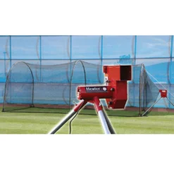 Heater Baseball Pitching Machine & Xtender 24' Batting Cage
