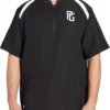 Perfect Game Men's Clubhouse Short Sleeve Pullover -BaseBalls Shop 22LZBMCLBHSSSPLLVBBA Black White