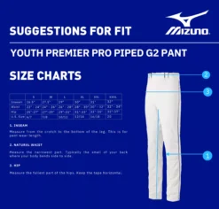 Mizuno Boys' Select Pro Piped Baseball Pants -BaseBalls Shop 350388 GreyRed DET