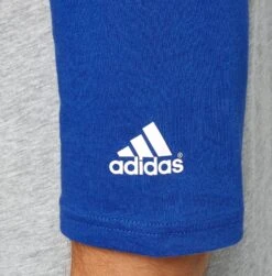 Adidas Men's Triple Stripe ¾ Sleeve Heather Baseball Shirt -BaseBalls Shop BBA00104H BlueSurf DET