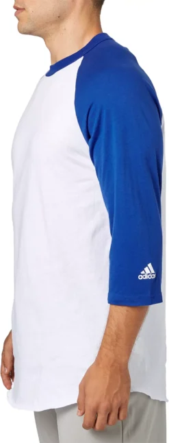 Adidas Adult Triple Stripe ¾ Sleeve Baseball Practice Shirt -BaseBalls Shop BBA00104 SurfTheWeb SDE