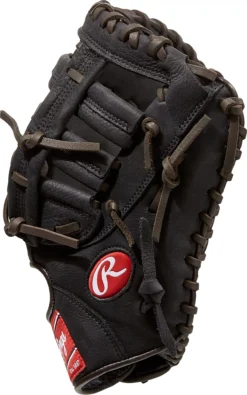 Rawlings 12.5'' Premium Series First Base Mitt -BaseBalls Shop DICD125BWFBRZ DICD125BWFB30 Black SDER