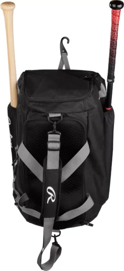 Rawlings Mach Baseball/Softball Duffle Bag 14 Rawlings Mach Baseball/Softball Duffle Bag -BaseBalls Shop MACHDB Black FRT alt1