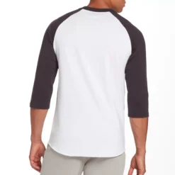 Adidas Men's Triple Stripe Graphic ¾ Sleeve Baseball Shirt -BaseBalls Shop MBA11028 BlackFrozenRopeLogo MODBCK