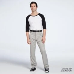 Adidas Men's Triple Stripe Open Bottom Baseball Pants -BaseBalls Shop MBA12023 GreyBaseball MODBCK