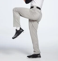 Adidas Men's Triple Stripe Open Bottom Baseball Pants -BaseBalls Shop MBA12023 GreyBaseball MODSDE