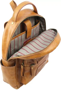 Rawlings Medium Leather Backpack -BaseBalls Shop RS10057 Tan OPN