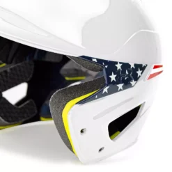 Under Armour Junior USA Converge Baseball Batting Helmet W/ Universal Jaw Guard -BaseBalls Shop UABH2 USAG110D UABH2SM110D PureWhiteUSA DET