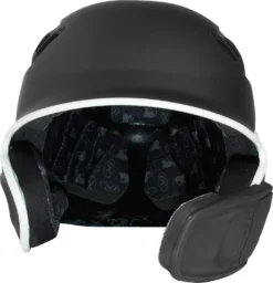 Rawlings Senior VELO Baseball Batting Helmet W/ Reversible Jaw Guard -BaseBalls Shop VELOREV SR RVELREVMGBK BlackWhite FRT